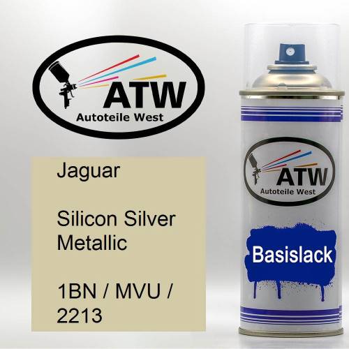 Jaguar, Silicon Silver Metallic, 1BN / MVU / 2213: 400ml Sprühdose, von ATW Autoteile West.